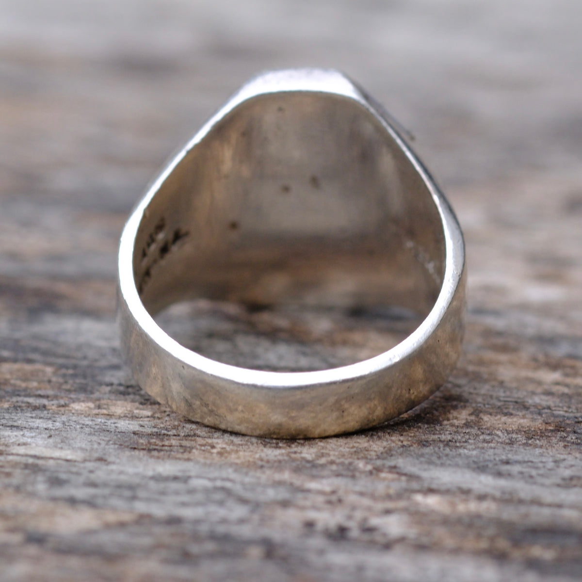 Vintage Sterling Lapis Inlay Ring 9.75