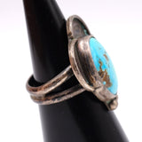 Vintage Sterling Turquoise Florette Ring 5