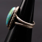 Vintage Sterling Turquoise Roper Ring 5.5