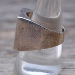 Vintage Sterling Wood Inlay Ring 9.5