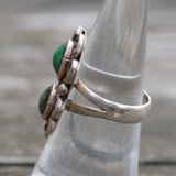 Vintage Sterling 2-Stone Turquoise Ring 7