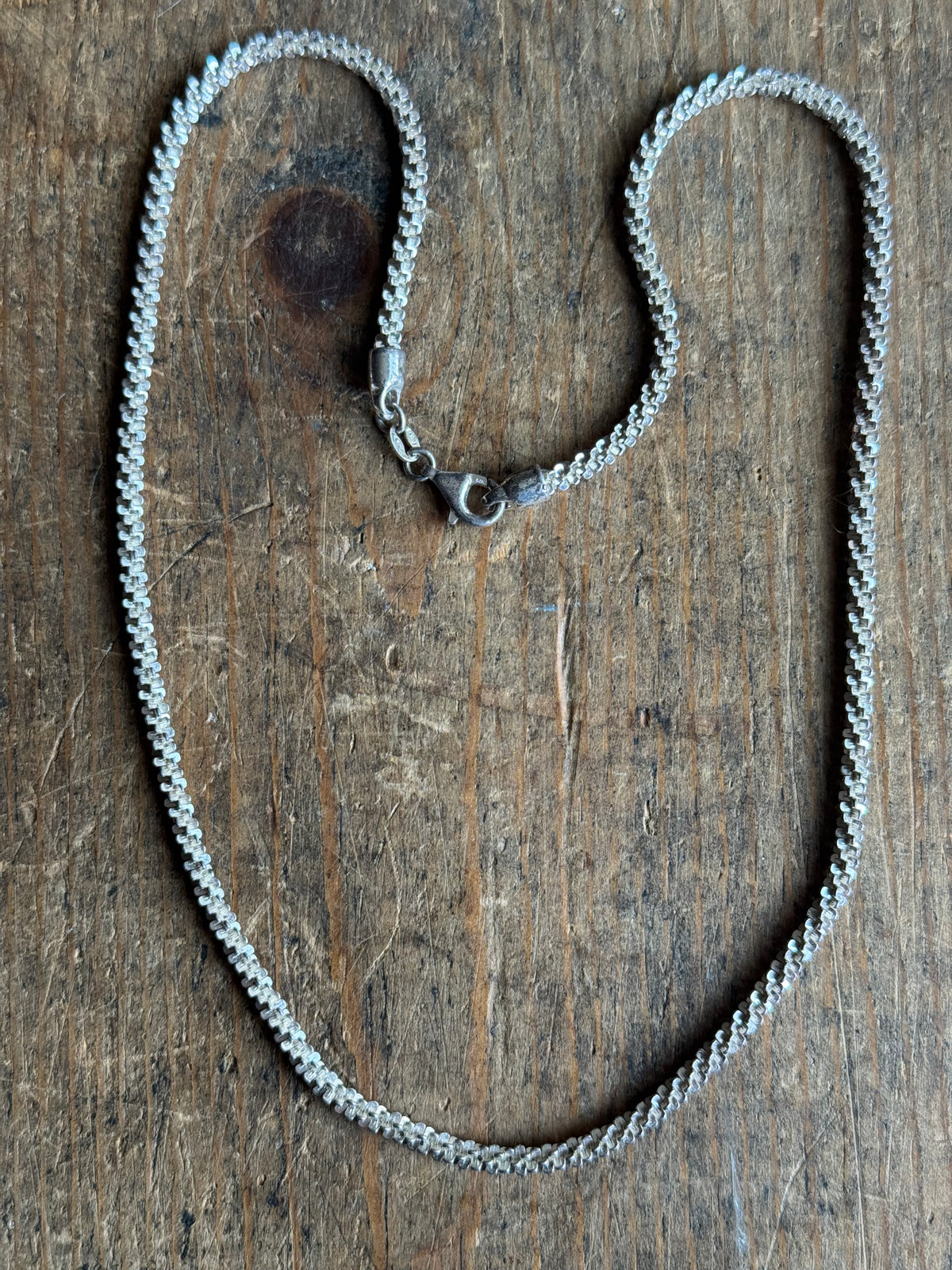 Vintage Sterling Silver 18” Sparkle Popcorn Chain