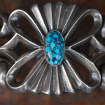 Incredible Vintage Sterling Turquoise Sandcast Cuff