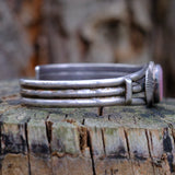 Vintage Sterling Mother Of Pearl Cuff Bracelet