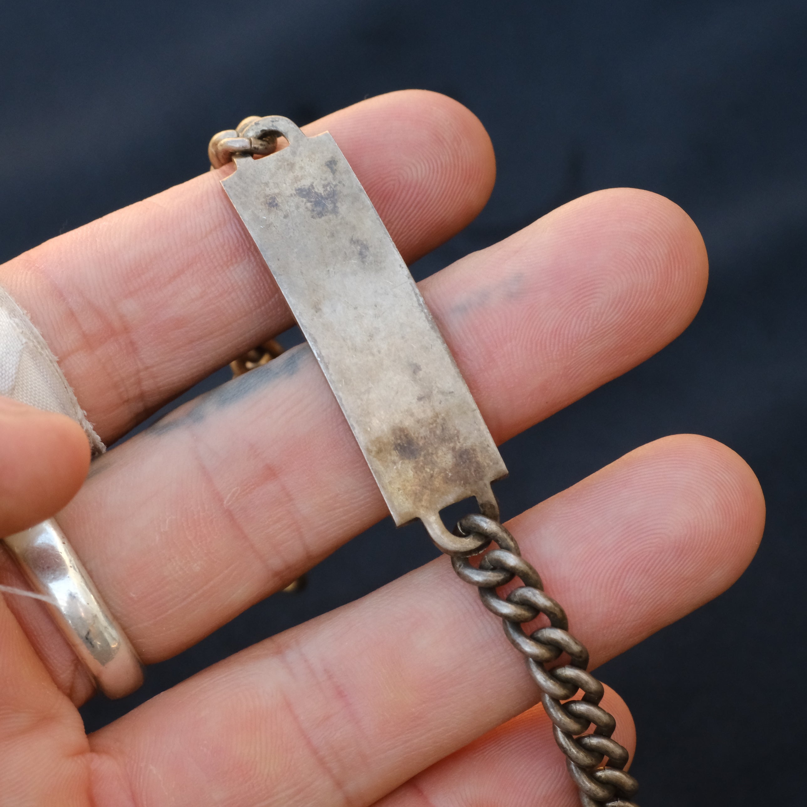 Vintage Sterling Silver Military ID Bracelet