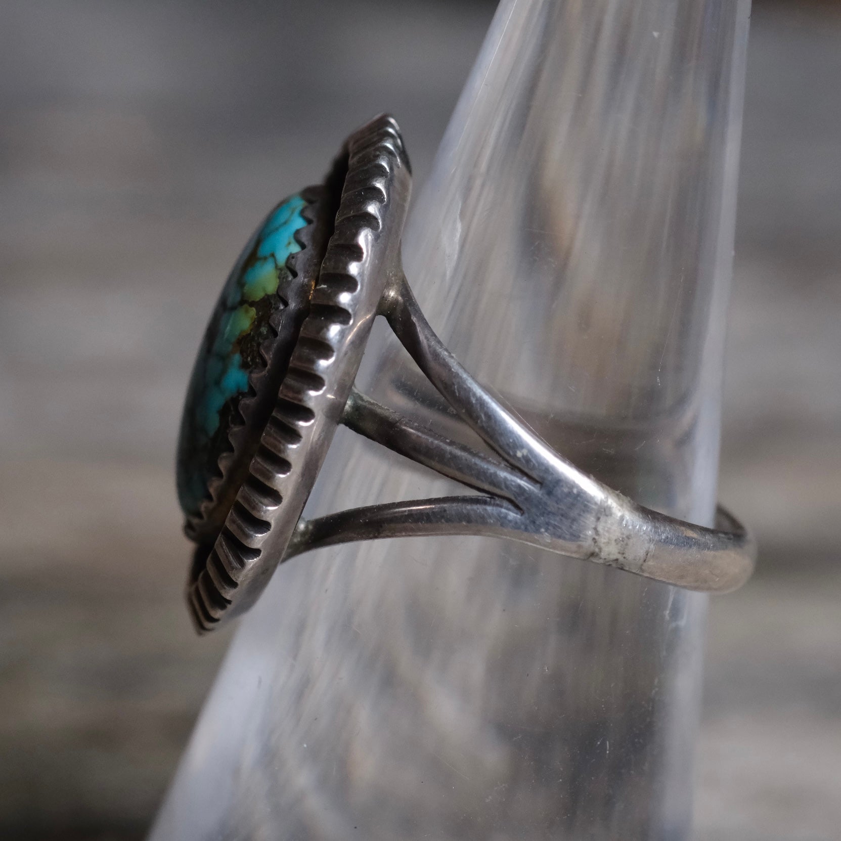 Vintage Sterling Turquoise Ring 6.5