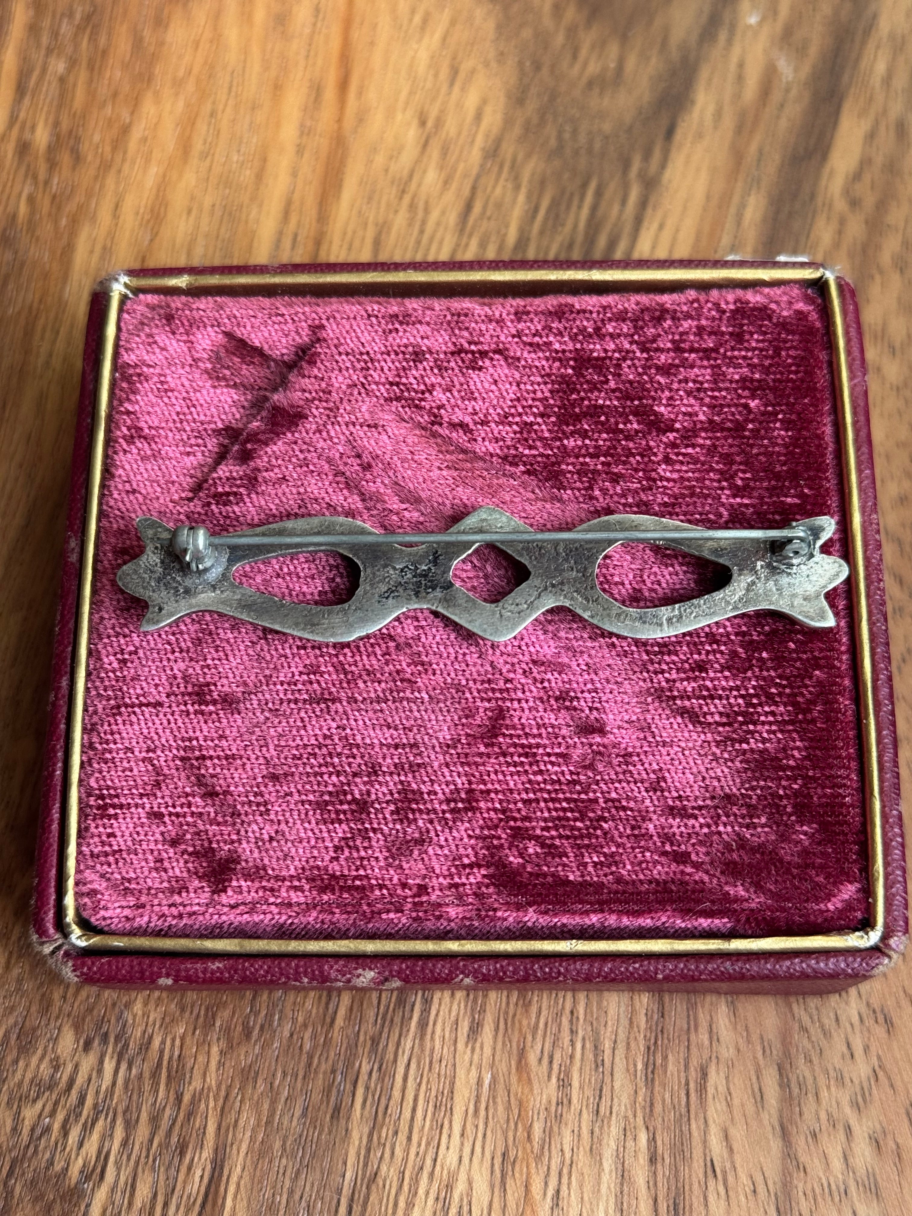 Vintage Sterling Silver Sandcast Pin