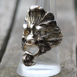 Vintage White Bronze Biker Ring 9