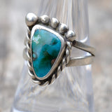 Vintage Sterling Turquoise Ring 7.75