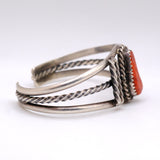Vintage Sterling Coral Cuff Bracelet