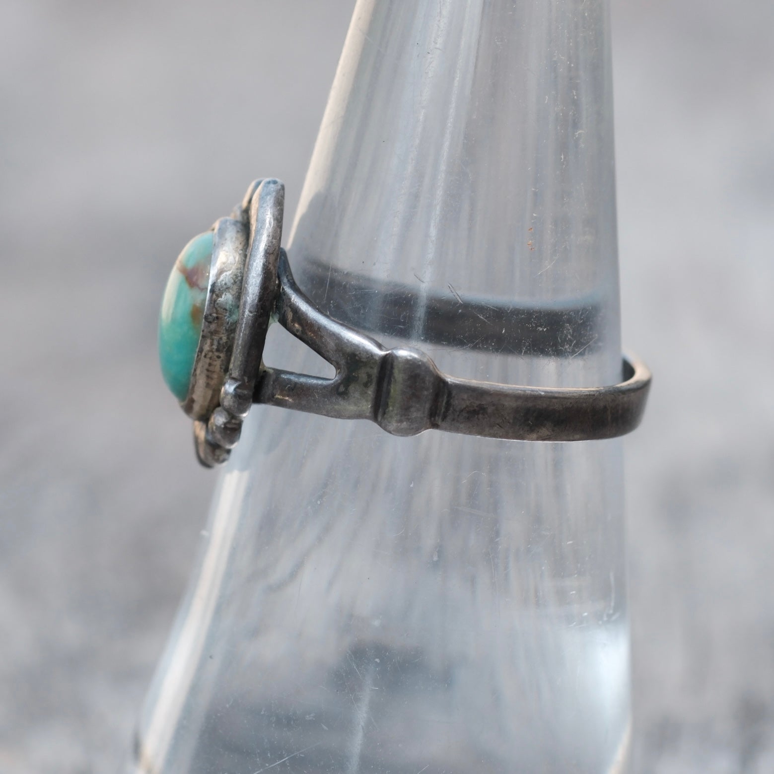 Vintage Sterling Turquoise Ring 6.75
