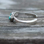 Vintage Sterling Turquoise Sandcast Cuff