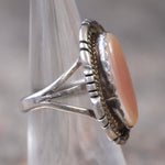 Vintage Sterling Mother Of Pearl Ring 6