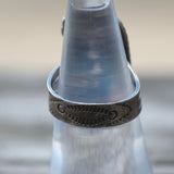 Vintage Sterling Turquoise Feather Ring 6.75