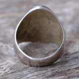 Vintage Sterling Turquoise Thunderbird  Ring 7.75