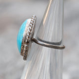 Vintage Sterling Turquoise Roper Ring 2.5