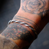 Vintage Sterling Silver Braided Cuff Bracelet 5.75"