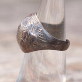 Vintage Sterling Silver Engraved Dome Ring 6