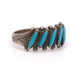 Vintage Sterling Turquoise Band 5.75