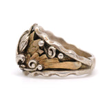 Vintage Sterling Silver and Copper Eagle Ring 11