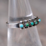 Vintage Sterling Turquoise Snake Eye Ring 6.5