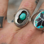Vintage Sterling Turquoise Shadowbox Ring 8