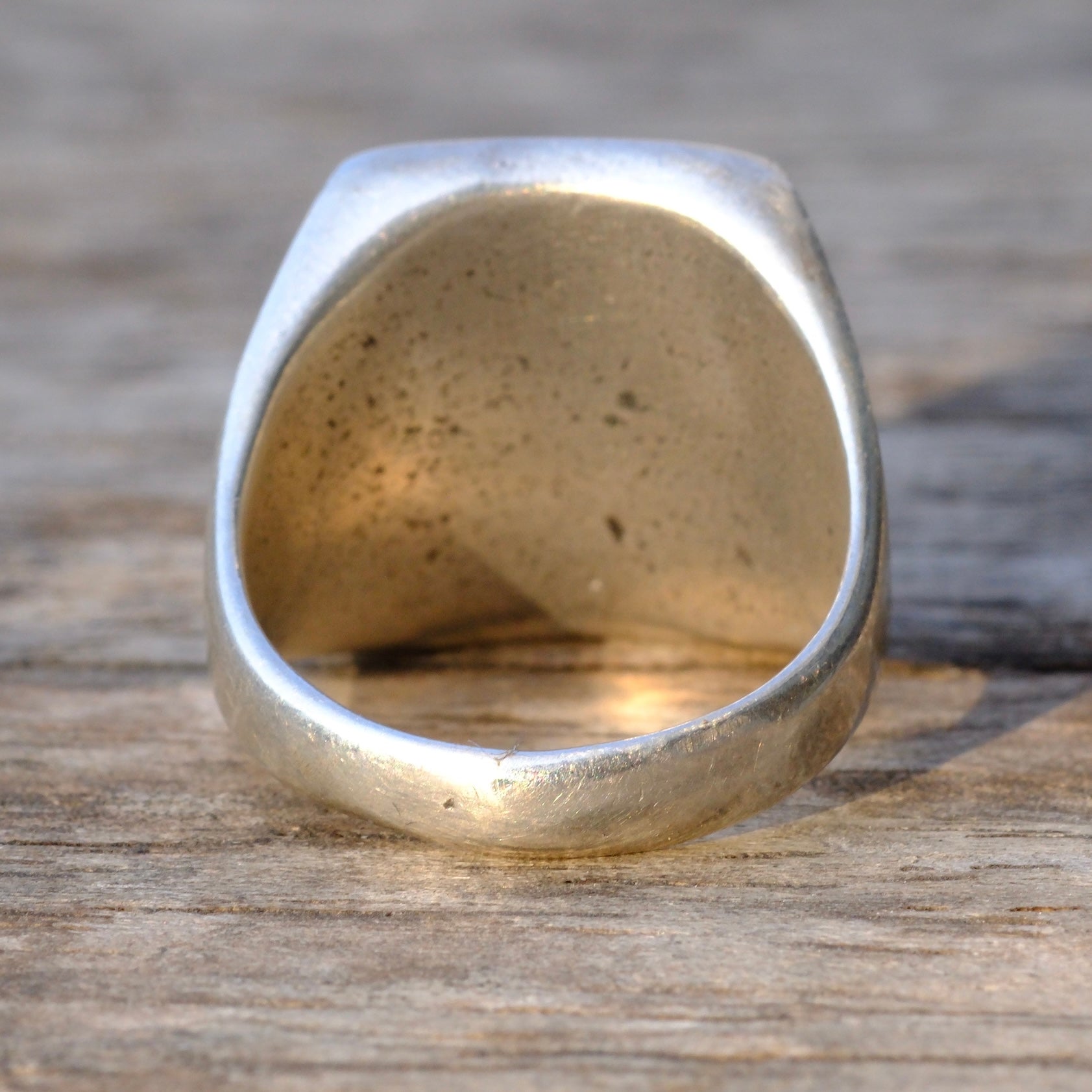 Vintage Sterling Turquoise Inlay Ring 8.5