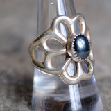 Vintage Sterling Hematite Sandcast Ring 9