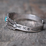 Vintage Sterling Turquoise Arrows Cuff