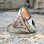 Vintage Sterling Zuni Inlay Ring 10