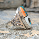 Vintage Sterling Zuni Inlay Ring 10