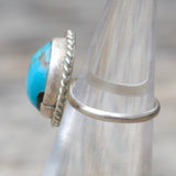 Vintage Sterling Turquoise Roper Ring 2