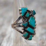 Vintage Sterling Turquoise Kachina Ring 5.5