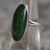 Vintage Sterling Green Carnelian Ring 5.75