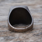 Vintage Sterling Crushed Turquoise Inlay Ring 10.25