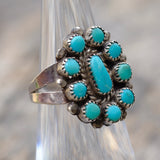 Vintage Sterling Turquoise Cluster Ring 4