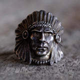 Vintage Sterling Big Chief Ring 9.25