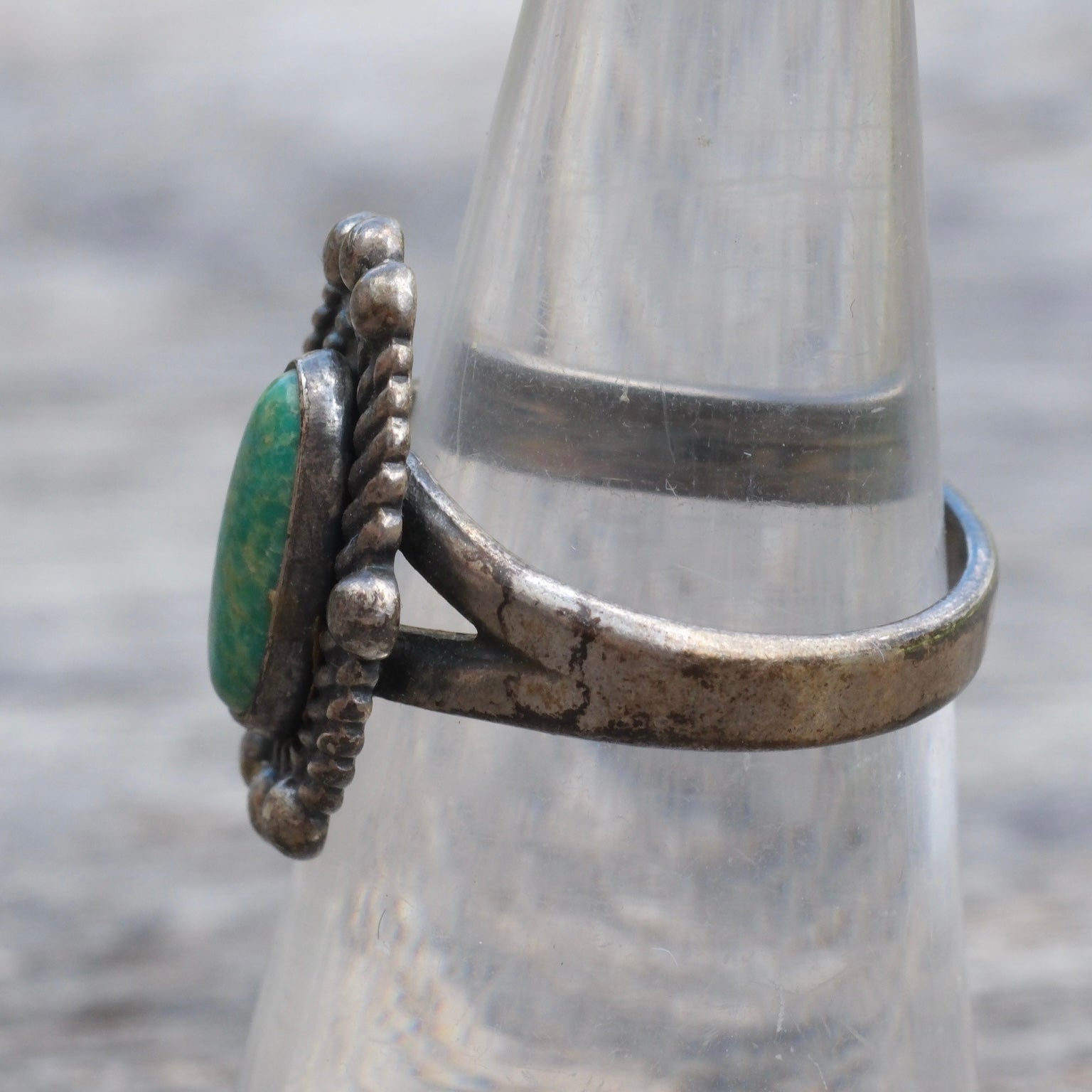 Vintage Sterling Turquoise Ring 6.5