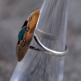 Vintage Sterling Turquoise Shadowbox Ring 5.5