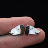 Vintage Sterling Snoopy Inlay Earrings