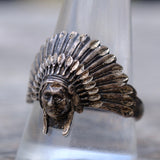 Vintage Sterling Big Chief Ring 11.5