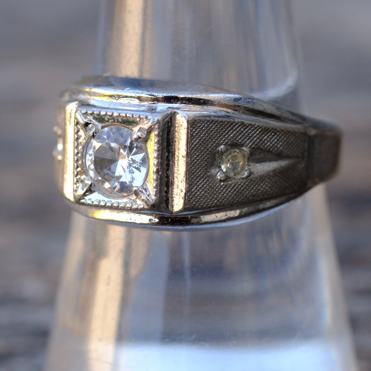 Vintage Sterling CZ Ring 8.75