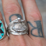 Vintage Sterling Silver Saddle Ring 12.75