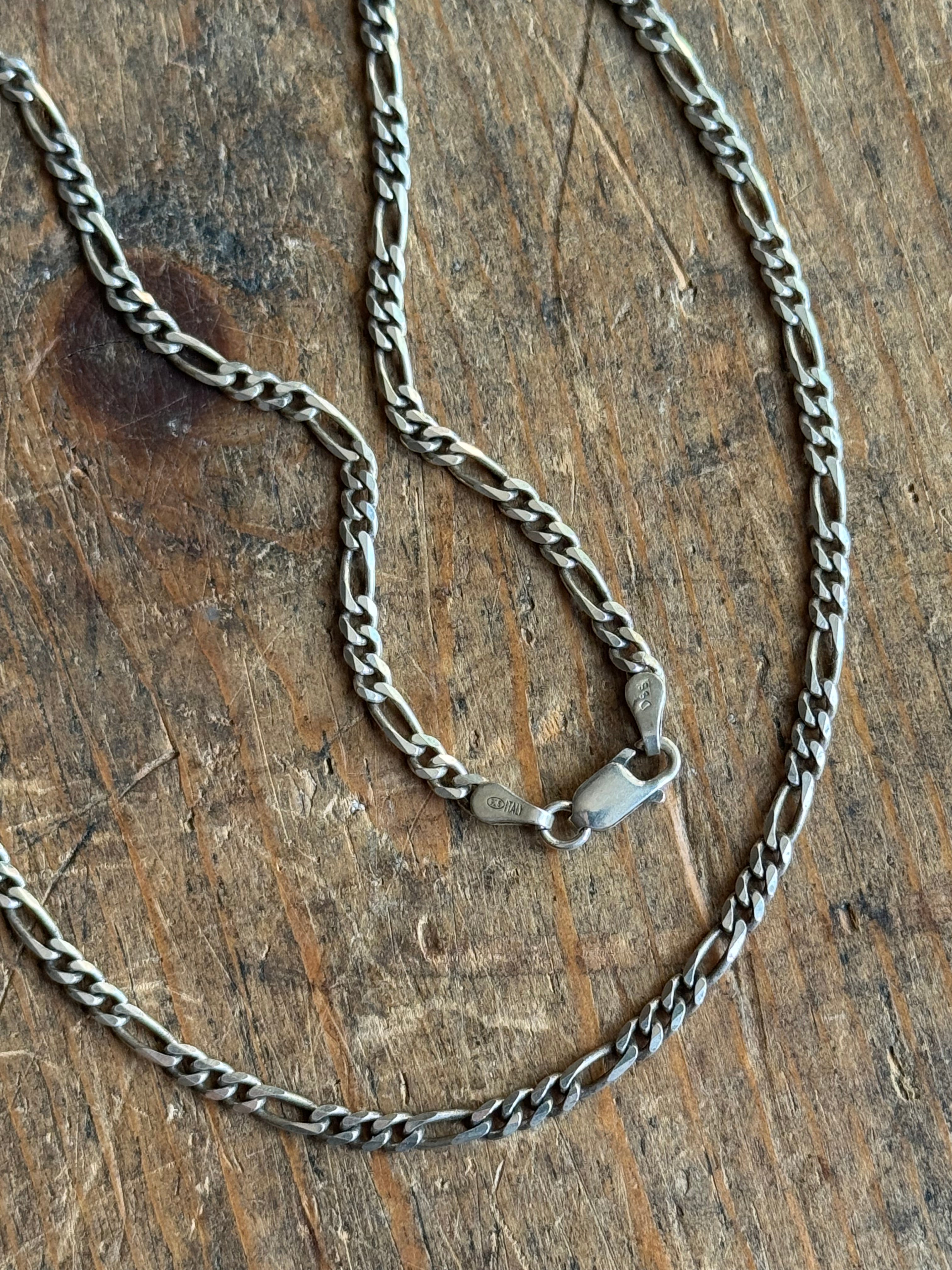Vintage Sterling Silver 16” Figaro Chain