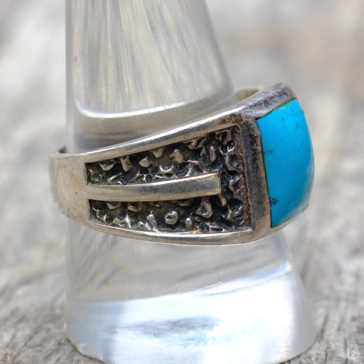 Vintage Sterling Turquoise Ring 10.75