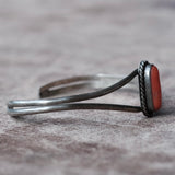 Vintage Sterling Coral Roped Cuff