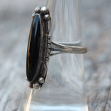 Vintage Sterling Onyx Ring 7.25