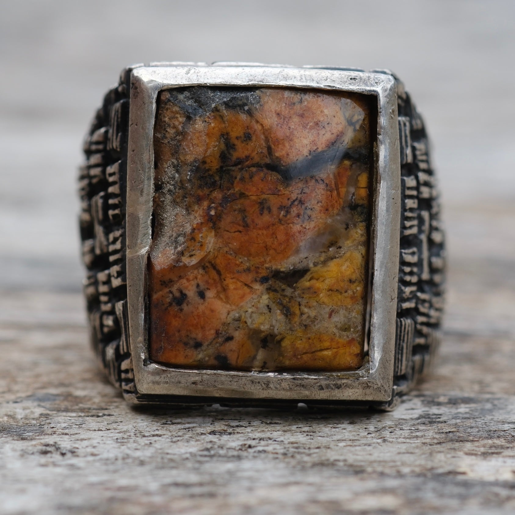 Vintager Sterling Jasper Ring 9