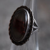 Vintage Sterling Agate Ring 3.75