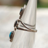 Vintage Sterling Turquoise and Mother Of Pearl Ring 3